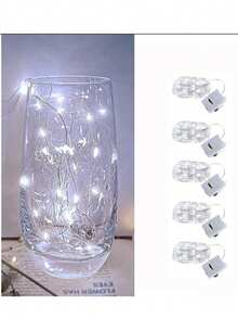 [1/3/5/12 Packs & 3 Modes] Fairy Lights Battery Powered 7FT 20LED Twinkle Lights Battery Mini Lights Small LED String Lights Waterproof Silver Wire For Indoor Mason Jar DIY Wedding Christmas Decor, (White)