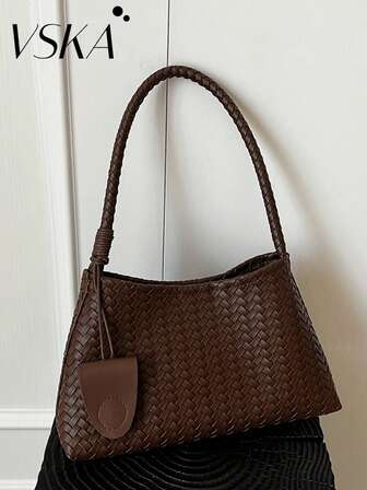 "Milan Whisper" Woven Tote Bag | Minimalist French Arc Silhouette Unlock The Elegant Aesthetics Of Urban Commuting​​ Three-Dimensional Woven Texture * Wide Shoulder Strap A Complete Set