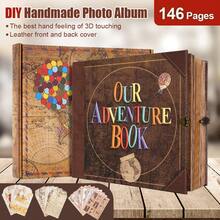 Our Adventure Book Scrapbook Travel Diary Photo Book 146 Page 19.5x7.7inch DIY Photo Album, Retro Vintage Souvenirs, Kraft Paper Journal Scrap Book Kit For  Couples Travel Memory Wedding Anniversary Travel Writing Gift Baby & Friend Gifts, Heartfelt Present  Friend Birthday Gift Valentine's Day Gift - Chocolate Brown - View 3