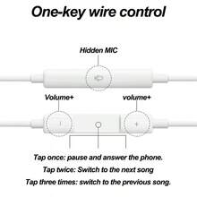 3.5mm有线半入耳式耳机，高品质音效音乐游戏耳机，带音量控制和麦克风，兼容/安卓、平板电脑、MP3等。 - 彩色 - 查看 9
