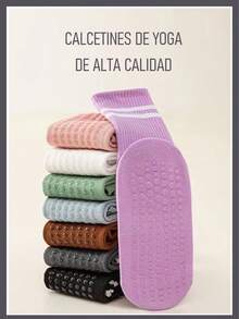 calcetines deportivos de rayas para mujer, calcetines de media caña de primavera/verano con silicona antideslizante para fitness y deportes en interiores, otoño - Blanco y Negro - Ver 8