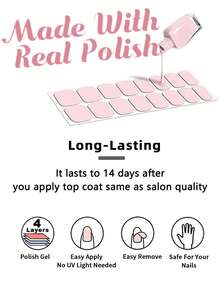 Beauty Sticker 8 Sheets Nail Wraps Nail Polish Strips, Pink Nail Glitter Self-Adhesive Gel Nail Stickers, Suitable For Women's Home DIY Self-Use Nail Art Supplies Nail Art Kit Nails