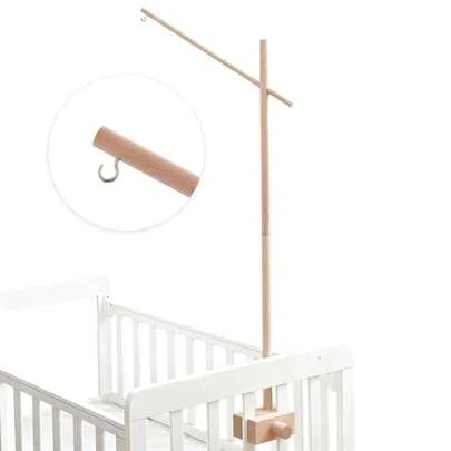木质长方形床铃支架，易于安装的婴儿床配件，床铃挂钩，通用婴儿房支架，蚊帐挂杆，新生儿婴儿床配件，可调节床铃支架，圣诞节、万圣节、生日礼物，摄影道具