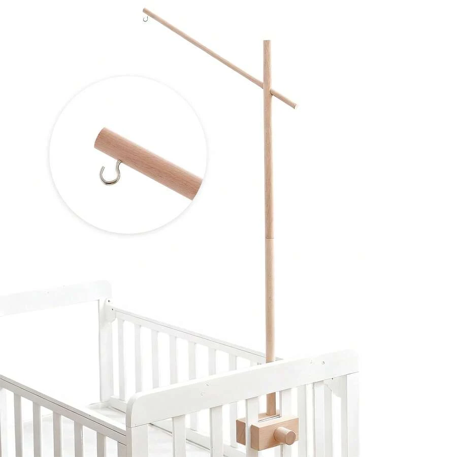 Soporte rectangular de madera para campana de cuna, accesorio de cuna de bebé de fácil instalación, gancho para campana de cama, soporte universal para habitación de bebé, barra para colgar mosquitera, accesorio de cuna para bebé recién nacido, soporte ajustable para campana de cama, regalo de Navidad, Halloween, cumpleaños, utilería para fotografía