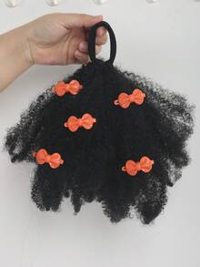 儿童马尾假发片 8 英寸卷曲马尾假发片 En Gros 儿童合成马尾假发片 带弹力带 1 片 - 黑色 - 查看 12