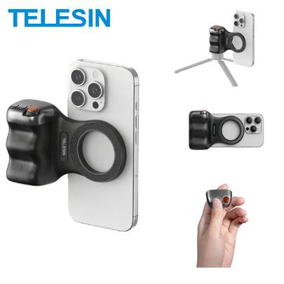  TELESIN Fun Shot Magnetic Phone Camera DSLR Style Shutter Grip For Magnetic With Detachable Wireless Shutter Button Grip Comfort Ergonomic Phone Grip Handle Holder