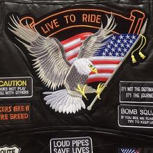 Icebanner USA Eagle National Flag PU Leather Motocycle Biker Vest For Adult Men, Black, Medium, Lace To Side, Live To Ride, BORN WILD STILL WILD, FREEDOM ISN'T FREE - 黑色 - 查看 4