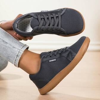 1 par de zapatos planos de tela de unicolor neutro, adecuados para la oficina, el gimnasio y todas las estaciones