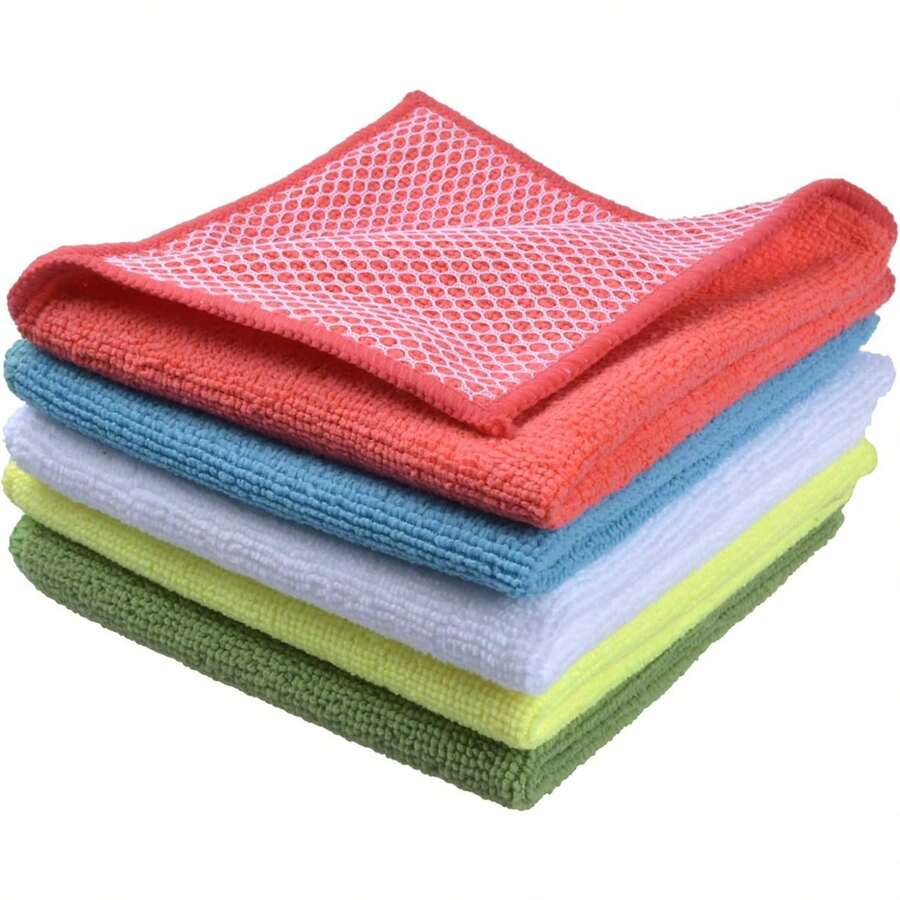 Microfiber Dish Cloth For Washing Dishes, 2025 Kitchen Cleaning Cloths, 5 Color Assorted 12Inchx12Inch 10 Pack - Assorted Color - View 1