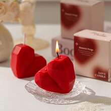 1支装和6支装心形香氛蜡烛，手工创意香氛蜡烛，情人节、婚礼回礼 - 紅色 - 查看 7