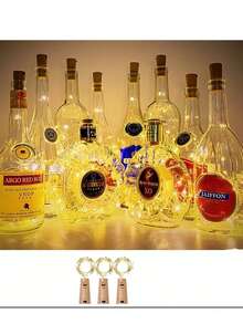 [1/3/5/12 Packs & 3 Modes] Fairy Lights Battery Powered 7FT 20LED Twinkle Lights Battery Mini Lights Small LED String Lights Waterproof Silver Wire For Indoor Mason Jar DIY Wedding Christmas Decor, (White)