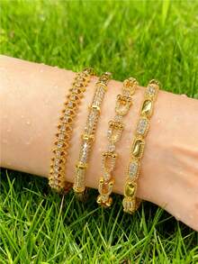 1/4 Pulsera de estilo minimalista y puro, diseño ultra simple, accesorio para mujer, lavable, adecuado para la escuela y la biblioteca, perfecto para todas las estaciones, un excelente regalo - Estilo 3 - Ver 1