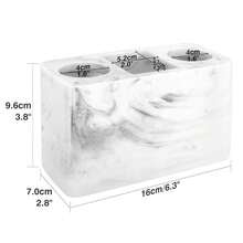 Electric Toothbrush Holder, 3 Slots Large Marble Toothbrush Toothpaste Stand, Resin Storage For Bathroom Accessories Vanity Counter Sink Organizer Caddy Marble Style- Ink White{Inchsize_nameinch:Inch3Slotsinch,Inchcolor_nameinch:InchInkWhiteinch} - Mực Trắng - Xem 7