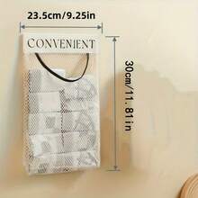 1个壁挂式厨房垃圾袋收纳盒 - 大容量，透气网状塑料袋，带有“方便”标签，易于取用，适用于橱柜门和桌面收纳，返校季、派对和节日必备品、夏季必备品、婚礼装饰 - 彩色 - 查看 5