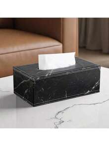 木质盖纸巾盒 - 多功能收纳盒，梅花图案，简约时尚，品质上乘，适用于：办公室、酒店、客厅、餐厅、卧室，适合：日常使用、生日礼物、国庆节、新年、圣诞节、派对礼品、母亲节、婚礼 - 黑與白 - 查看 11