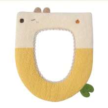 Soft, Thick, Warm & Elastic Washable Bathroom Toilet Seat Cushion Cover, Plush Toilet Seat Pad, Easy To Install, Comfortable Toilet Lid - Multicolor - View 11