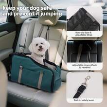 Removable And Washable Car Comfortable Pet Seat For Small Dogs And Cats - Portable Center Console Travel Bed - màu xanh lá - Xem 7