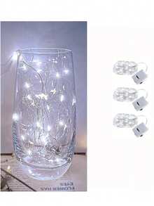[1/3/5/12 Packs & 3 Modes] Fairy Lights Battery Powered 7FT 20LED Twinkle Lights Battery Mini Lights Small LED String Lights Waterproof Silver Wire For Indoor Mason Jar DIY Wedding Christmas Decor, (White)