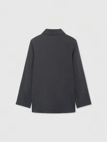 Minimalist Double-Breasted Casual Blazer - Grey - View 2