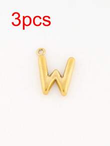 3pcs/Set Stainless Steel A-Z Letter Pendant, Suitable For DIY Jewelry Making, Handcraft, 18K Gold Plated, 26 Alphabet Letters, Initial Jewelry - 3 Letters - View 23