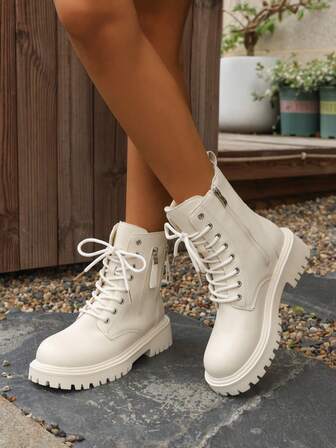 2025 Autumn/Winter New Fashion Versatile Thick Sole Short Boots, Soft Bottom Boots For Women, British Style, Warm Thermal Lining