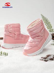 HOBIBEAR 1 双儿童雪地靴，冬季保暖防水防滑幼儿鞋，适合男孩和女孩，保暖内衬户外运动步行鞋，适合冬季 - 粉色 - 查看 3