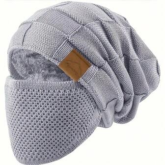 Winter Balaclava Hat With Face Mask - Thick Knitted Hat, Full Face Coverage, Elastic Knit Fabric, Open/Close Design For Easy Wear - Unisex Cold Weather Hat - Suitable For Skiing, Snowboarding, Christmas, Thanksgiving, Halloween - Black/Any Color - Warm Winter Accessory Warm Accessories