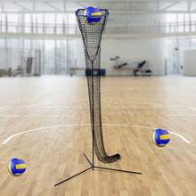Shangmakel Blue Volleyball Training Net Frame Adjustable Height And Angle Volleyball Practice Net Volleyball Training Equipment Suitable For Indoor Outdoor Patios Gymnasiums Playgrounds Beaches Parks Family Backyards For Volleyball Practice - Blue - View 2