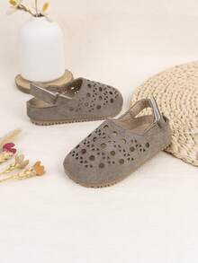 Girls' Lightweight Breathable Hollow-Out Flat Shoes, English Countryside Style, Spring/Summer - Khaki - View 3
