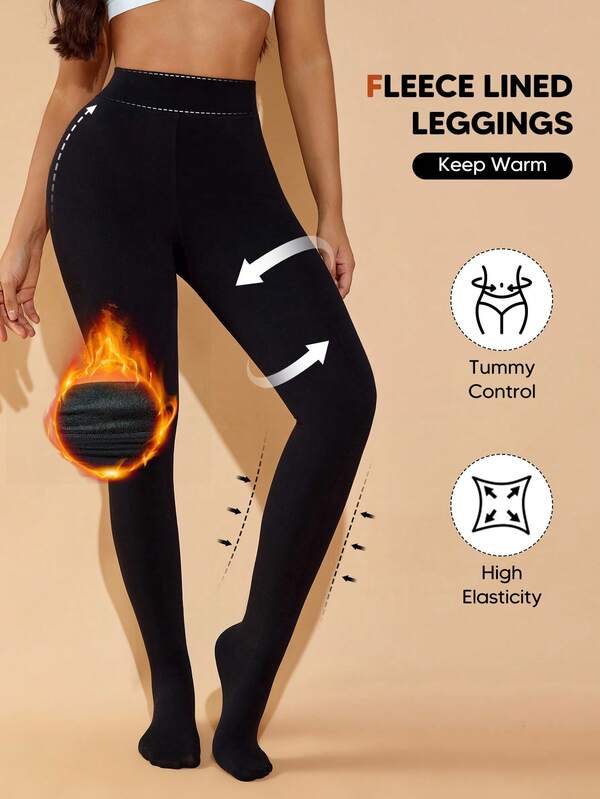 Women's Fleece-Lined High-Waist Leggings Ultra Warm Winter Tights