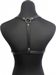 1pc Women's Fashionable Pu Leather Belt Gothic Style Suspenders For Festival Party Outfits Sexy Harness Christmas Halloween - Black - View 2