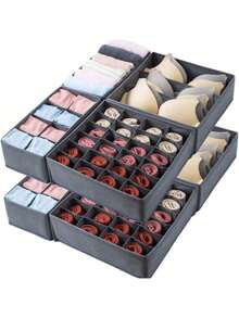 1pc,Drawer Organizer Divider Foldable Closet Storage Organizer Basket, And Fabric Organization Bins For Clothes, Underwear, Bras, Ties, Accessories, Socks - Multicolor - View 6