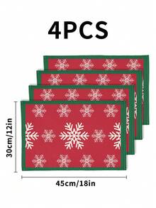 1/2/3/4/5pcs Linen Table Runner And Placemat Set, Heat Resistant, Stain Resistant, Wrinkle-Resistant, Machine Washable, Suitable For Home Dining Room And Restaurant, Table Decor, Home Supplies, Suitable For Holiday Parties, Kitchen, Fireplace - Multicolor - View 18