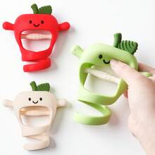 婴儿软硅胶苹果形牙胶，婴儿磨牙咀嚼玩具，新生儿舒缓按摩器，经久耐用，是圣诞节、万圣节、生日的理想礼物。 - 彩色 - 查看 3