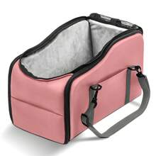 Removable And Washable Car Comfortable Pet Seat For Small Dogs And Cats - Portable Center Console Travel Bed - 粉色 - 查看 10