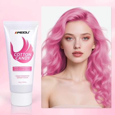 IIIMEIDU Tinte de pelo semi-permanente de color rosa dulce, fórmula suave a base de plantas, crea fácilmente un color de cabello de moda, la mejor opción para Halloween, Navidad, fiestas y teñido de cabello