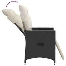 vidaXL 2 Stück Verstellbare Gartensessel Mit Kissen, Schwarz Polyrattan - Black - View 7