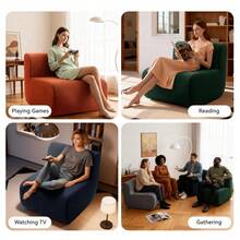 Compressed Lazy Sofa In A Box, Boneless Couch Comfy Single Corduroy Sofa Chairs For Living Room, Bedroom ,Office, Apartment, No Assembly Required - màu xanh lá - Xem 8