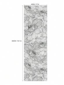 ihomeli 米色和奶油色牡丹花纹自粘墙纸，传统风格，中性牡丹花纹自粘墙纸，可移除乙烯基材质，适用于厨房、浴室、卧室装饰 - 彩色 - 查看 14