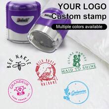 Customized Logos, Commercial LOGOs And Text Seals - Personalized Anime Character Design, Business Emblems, And High-Quality Ink Seals Suitable For Office Scenarios. With A Circular Black Plastic Body, It Is Perfect For Adding A Unique Mark To Documents And Creating Distinctive Document Identifiers., School Supplies,Back To School
