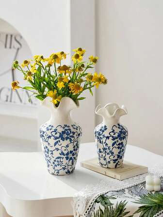 1件手工青花瓷花瓶，中式复古风格，奢华款