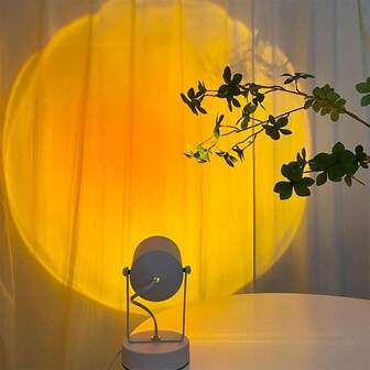 1 st USB-solnedgångslampa, nattfotograferingsbelysning, vardagsrums- och sovrumsdekor, atmosfärsbelysning, bil- och rumsdekor, bröllopsdekor, färgkort ingår