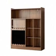 Bücherregal 120 cm mit Tafeltüren & Bilderbuchablage »CreativeStore<< – 9-teiliges Regalsystem in Nussbaum mit Schiebetüren & großzügigem Stauraum – Vielseitig für Bücher, Spielzeug & Deko (120*38,5*151,5 cm) - Standard - Übersicht 8