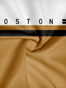 Men's Printed Short Sleeve & Pants Set, Spring/Autumn/Summer - Yellow - View 4