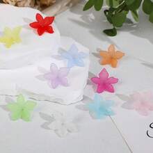 30pcs 26mm Flower Frosted Acrylic Beads Caps Mixed Color Loose Spacer Bead For Jewelry Making DIY Bracelet Necklace Accessories - 綠色 - 查看 4