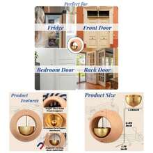 Shopkeepers Bell Door Opening, Magnetic Wood Doorbell, Wind Chime Door, Store, Refrigerator, Porch, Garden, Entrance, Restaurant, Office, Housewarming C - Shaped - Round-shaped - View 1