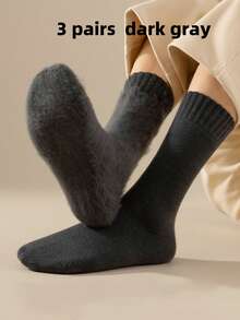 1/3/5/10/20 Pairs Men's Thermal Lined Socks, Thick Warm Hiking Boot Socks, Soft & Comfortable, Suitable For Cold Weather, Long Socks, Fuzzy Black Winter Socks