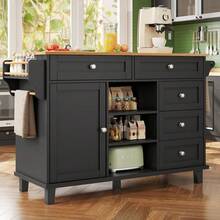 Mobile Storage Islands - Black + MDF - View 9