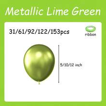Metallic Bright Green Balloons 5/10/12 Inch Neon Light Green Latex Balloons Helium Shiny Thickened Balloons Party Decoration Wedding Anniversary Birthday Party Graduation Ceremony Gender Reveal Party Carnival - Metallic Fruit Green - View 4