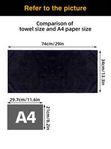 13.3x29 英寸黑色沙龙专用干发巾，超柔软微纤维干发巾大包装，黑色，适用于健身房、浴室、水疗中心和家庭美容护理，可用作美容院、酒店、运动场所、家居用品、毛巾、护肤干发巾 - 黑色 - 查看 2